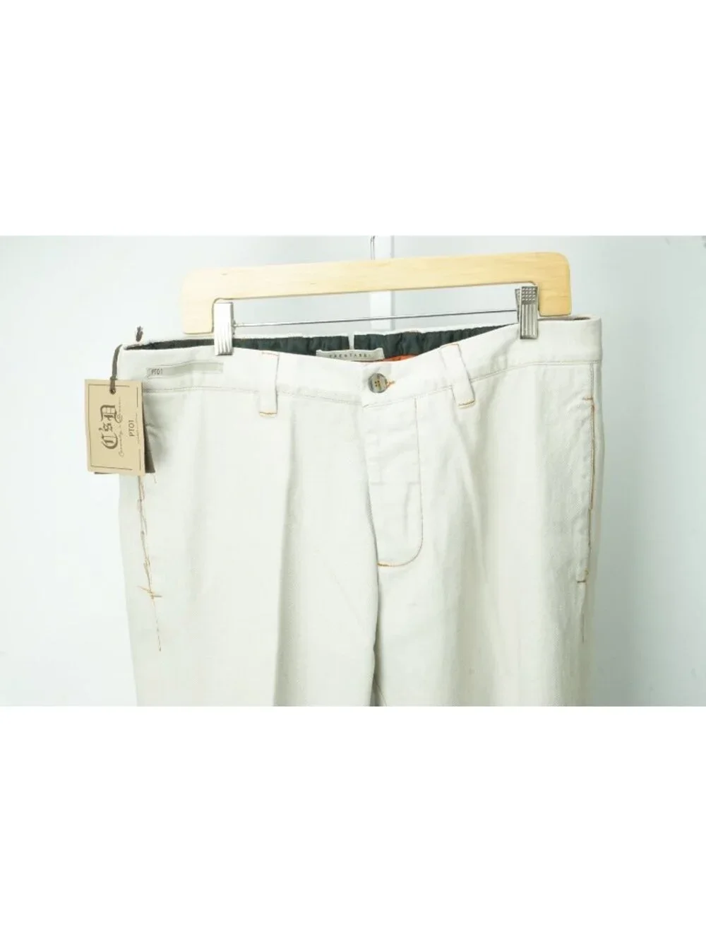 PT01 Trentasei Cotton Beige Twill Button Fly Pants Sz 50 EU BRAND NEW